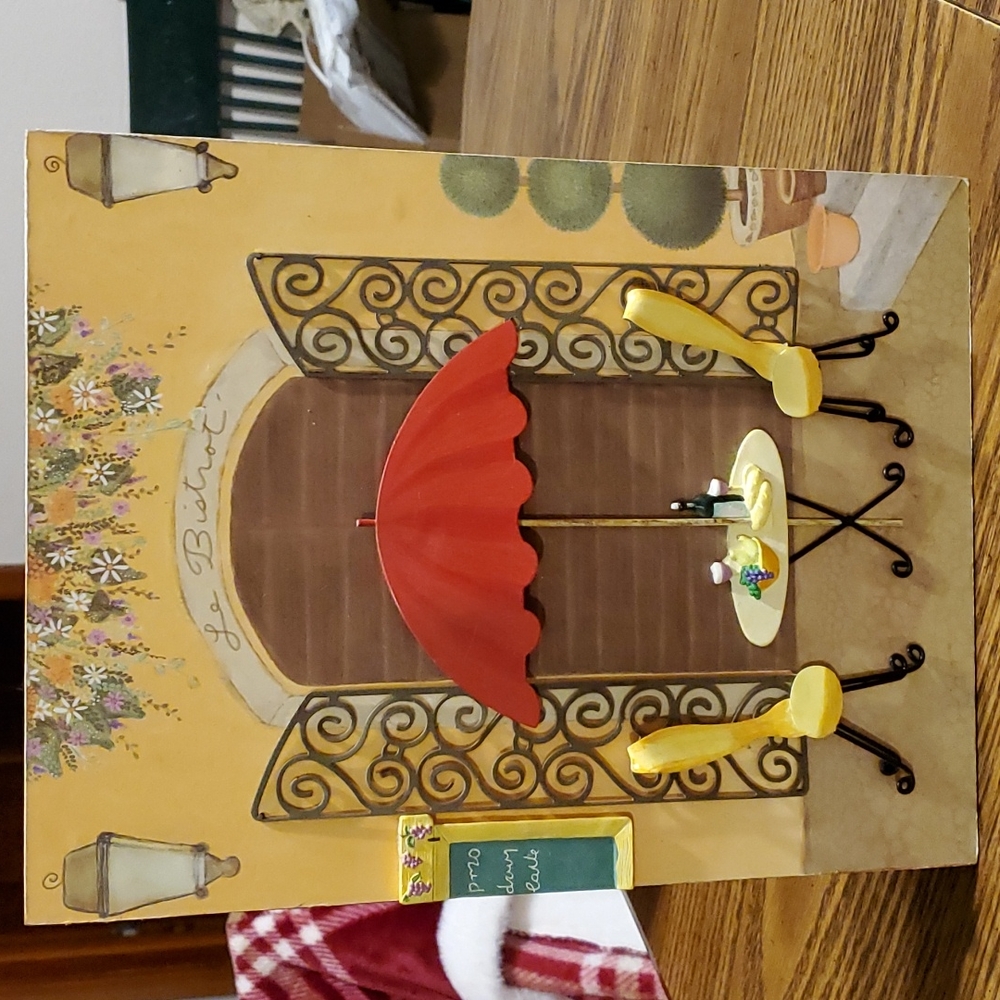 WILD APPLE Cheryl Lee Metal 3D Le Bistrot' Wall Hanging. New.